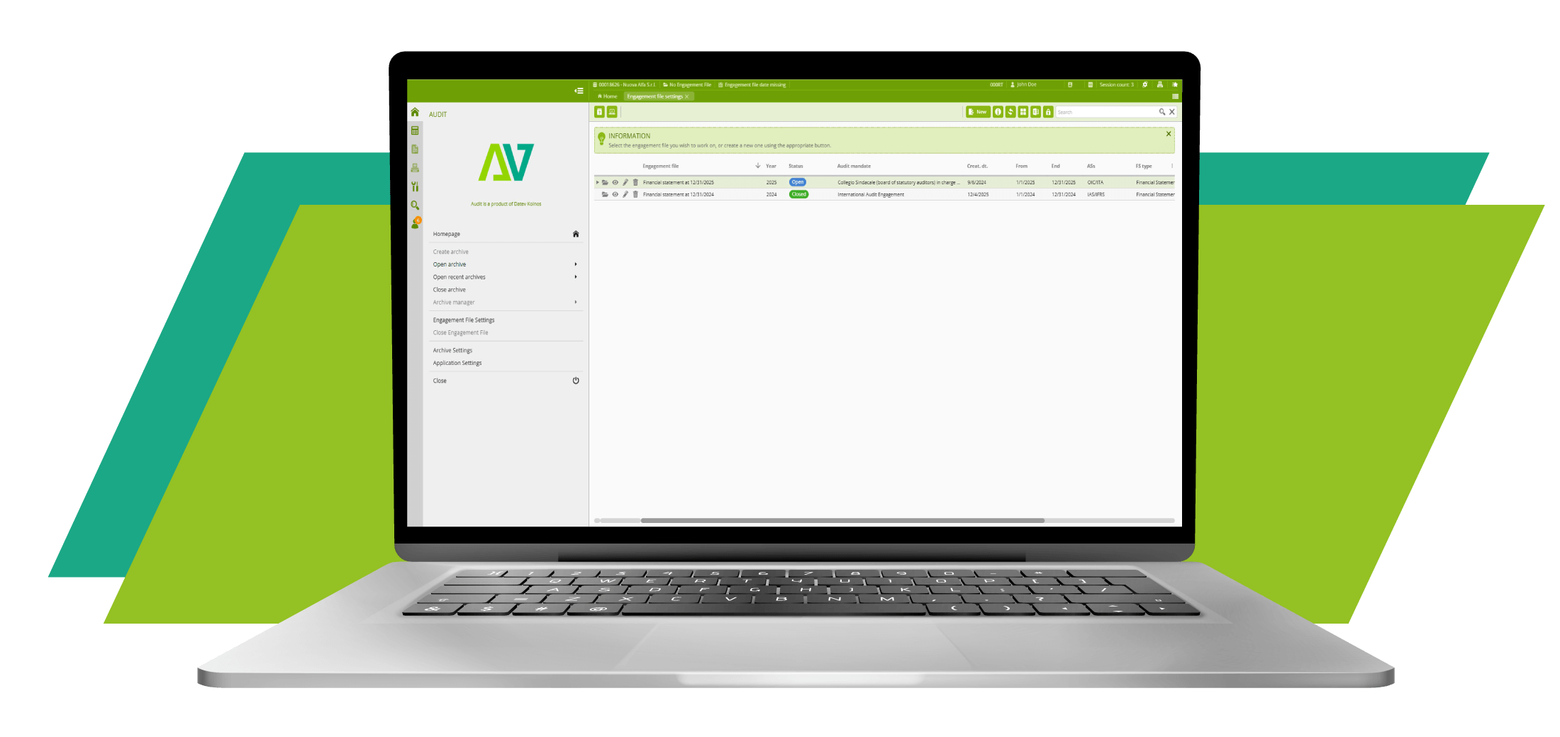 Laptop with Auditev software