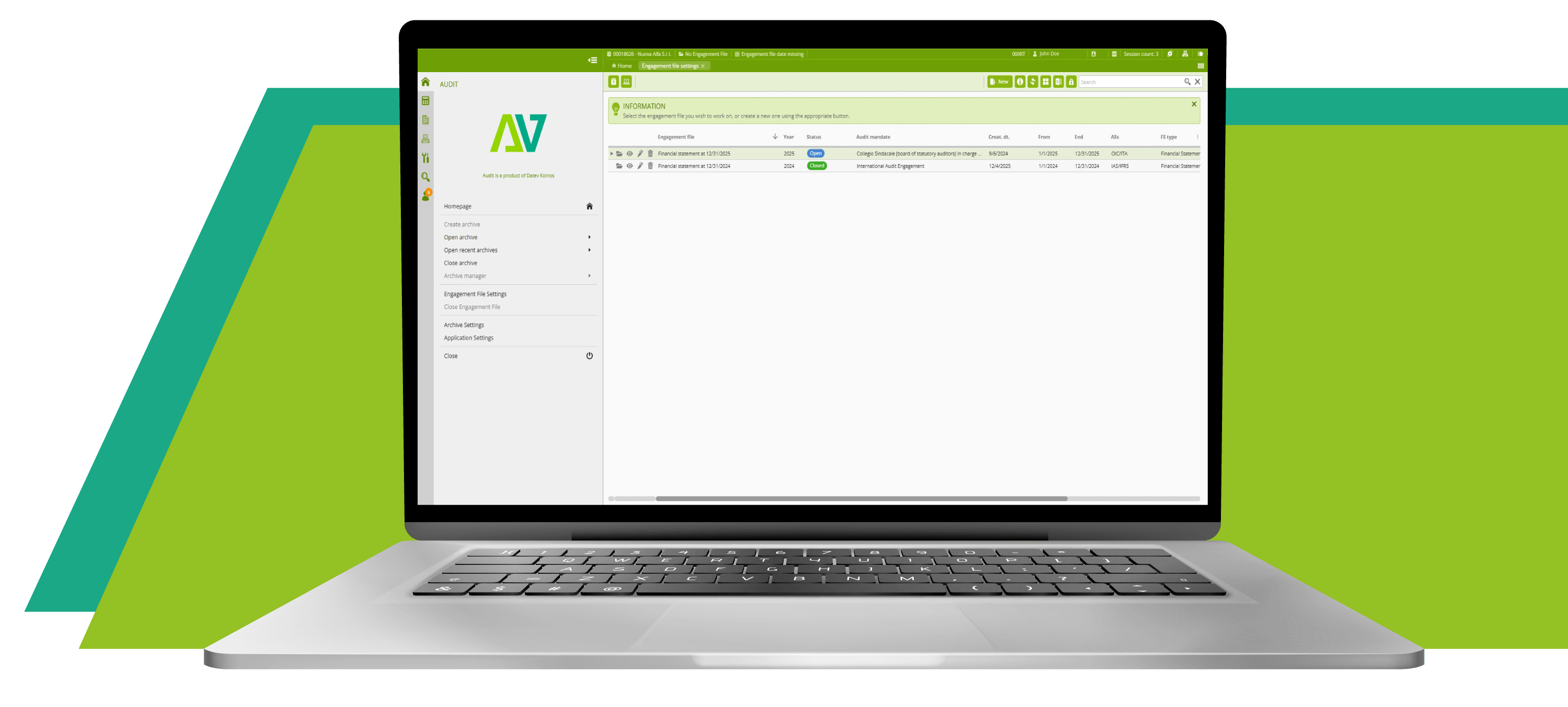 Laptop with Auditev software